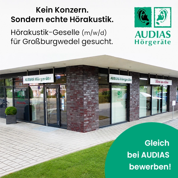AUDIAS sucht Hörakustik-Gesellen für Großburgwedel